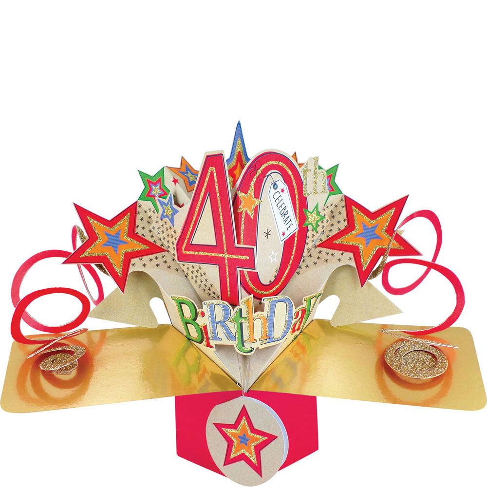 3D Pop Up Age Card – 40th Birthday – Suki Gifts International