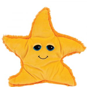 5 point starfish in sunny orange soft boa fabric with a fluffy darker orange reverse