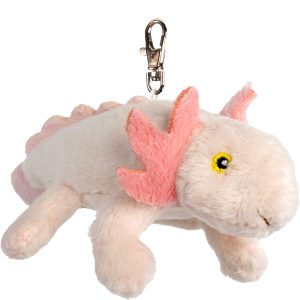 small pink plush axolotl soft keyring backpack clip