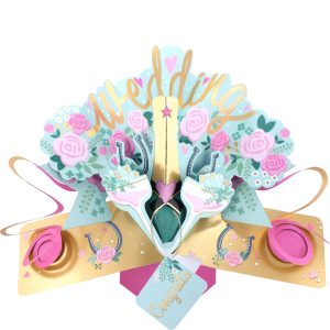 3D Pop Up Wedding Card - Wedding Congrats Champagne Coupes